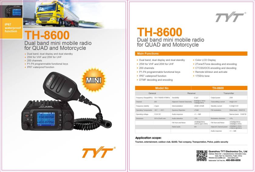 TYT TH-8600 Mini Mobile Radio